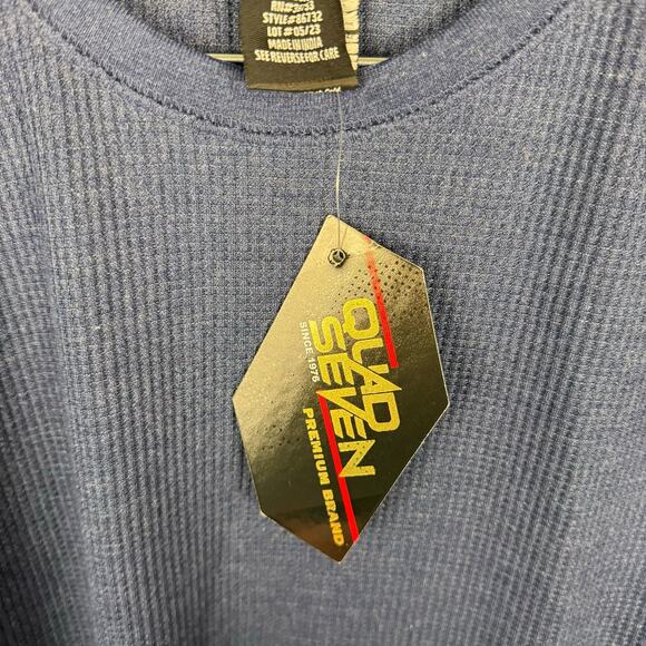 NWT Quad Seven Blue & Black Waffle Crew Neck Long Sleeve Top Set of 2 Sz 16/18 - Picture 8 of 10